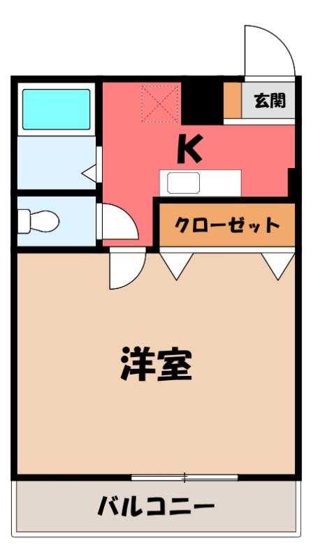 レジデンスカープ 太田(2K/3階)の間取り写真