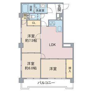 新日半田住吉ビル(3LDK/4階)の間取り写真