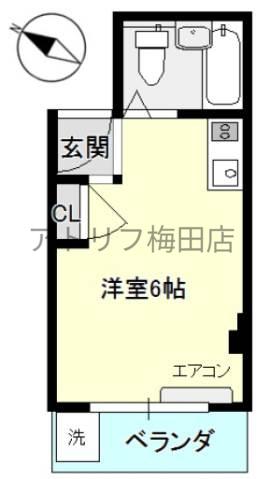 TSタウンビル(ワンルーム/2階)の間取り写真