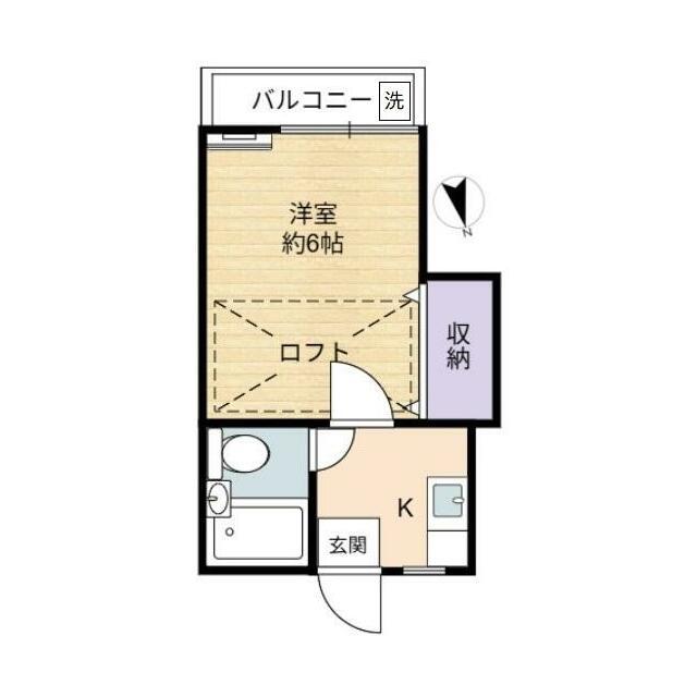 コーポコヤマ(1K/2階)の間取り写真