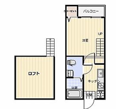コンパートメントハウス柏1(1K/2階)の間取り写真