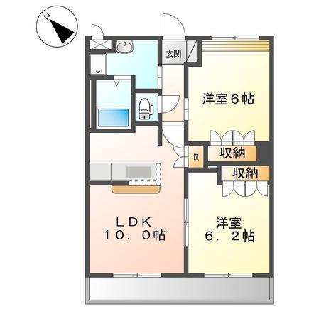 フリーデン(2LDK/2階)の間取り写真