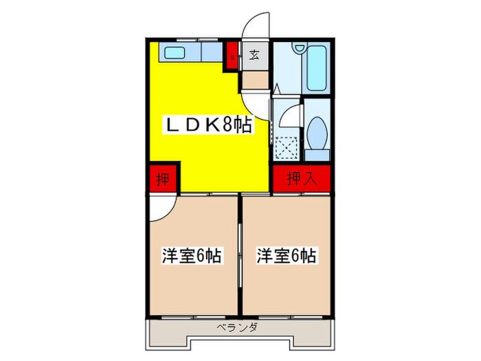 コミニティパレス北赤羽(2LDK/2階)の間取り写真