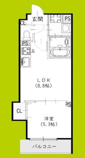 ラモーナ半田(1LDK/3階)の間取り写真