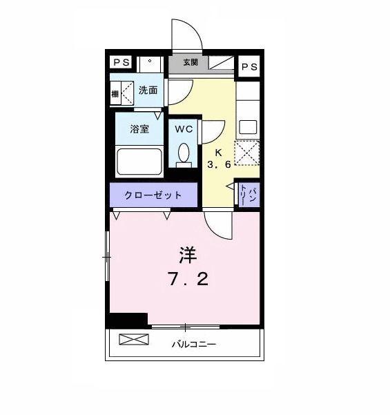 ココ アムール(1K/2階)の間取り写真