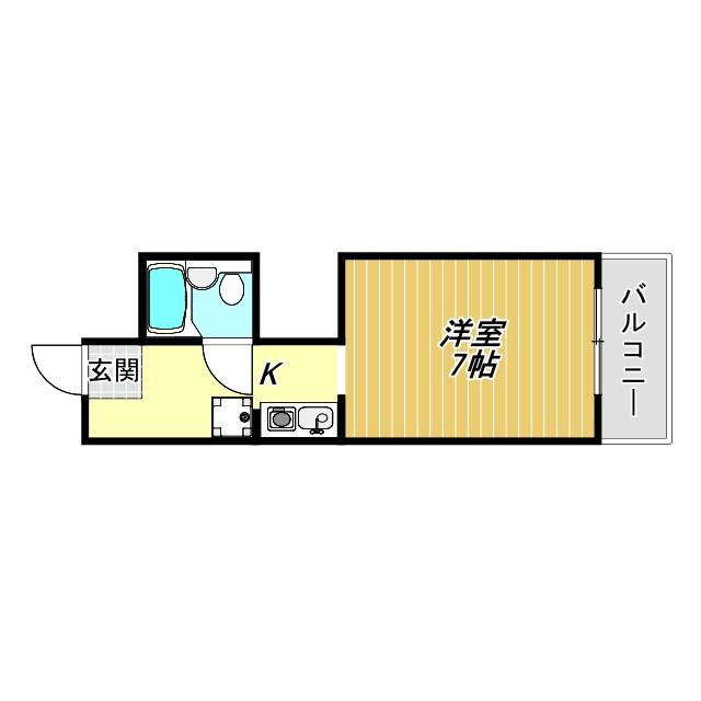 サンハイツ山之内(1K/7階)の間取り写真
