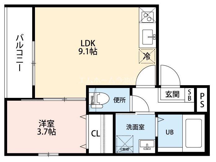 セレブエアスト(1LDK/2階)の間取り写真