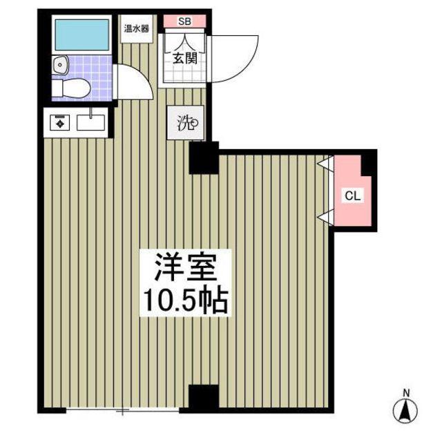 白鍬グランデ(ワンルーム/1階)の間取り写真
