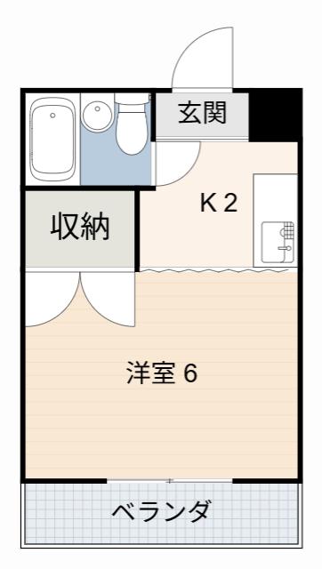 グリーンハイツ(ワンルーム/2階)の間取り写真