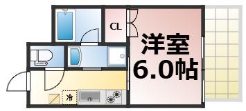 STRATA(1K/3階)の間取り写真