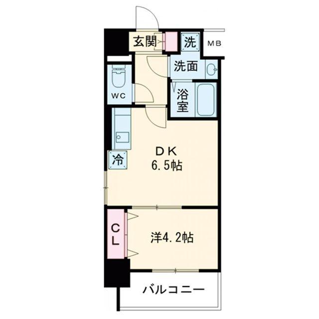 メイクス天王寺南(1DK/3階)の間取り写真
