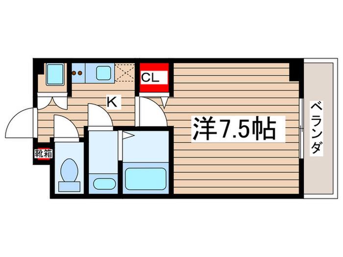 ブルックリンズ西千葉(1K/2階)の間取り写真