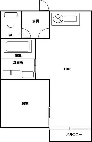 ファミール真貴(2DK/1階)の間取り写真