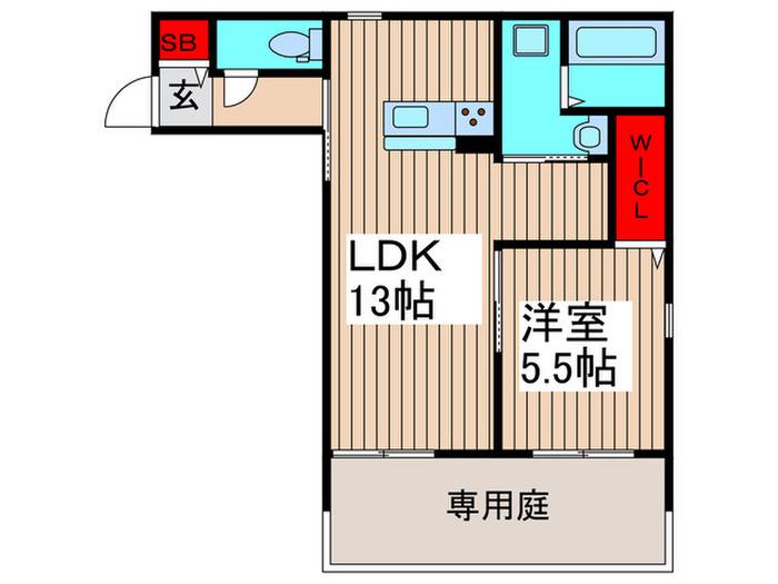 AIMABLE(1LDK/1階)の間取り写真