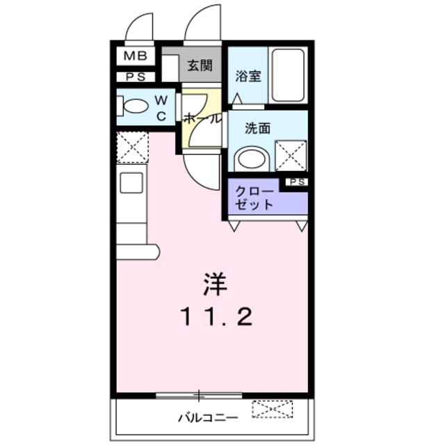 フォーユー(ワンルーム/2階)の間取り写真
