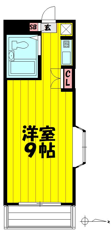 グリーンヒルズ(ワンルーム/2階)の間取り写真