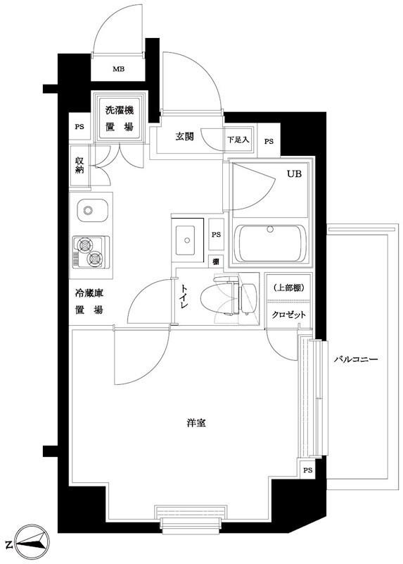 ルーブル東蒲田七番館(1K/3階)の間取り写真