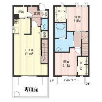 ル・ソレイユA(2LDK/1階)の間取り写真