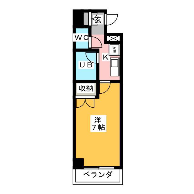 インペリアルコート両替町(1K/2階)の間取り写真