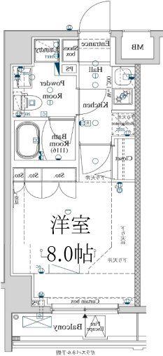SQUARE CITY NISHIDAI AZ(1K/4階)の間取り写真
