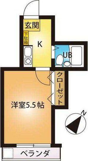 シェモア上福岡(1K/2階)の間取り写真