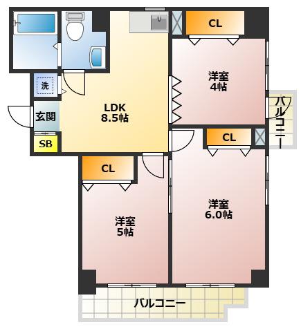 アジュール南大塚(3LDK/1階)の間取り写真