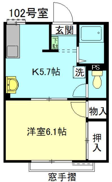 メゾンマーガライト(1K/1階)の間取り写真