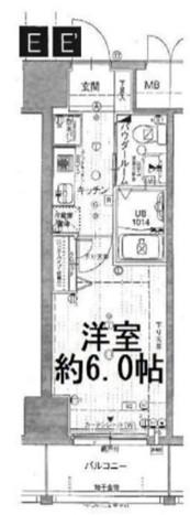 エスリード北浜(1K/12階)の間取り写真