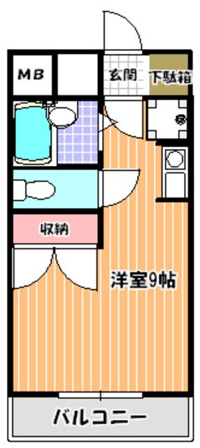 ベルメゾン(ワンルーム/3階)の間取り写真