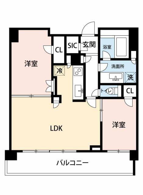 マイナビSTAYアーバンスイート赤坂(2LDK/3階)の間取り写真