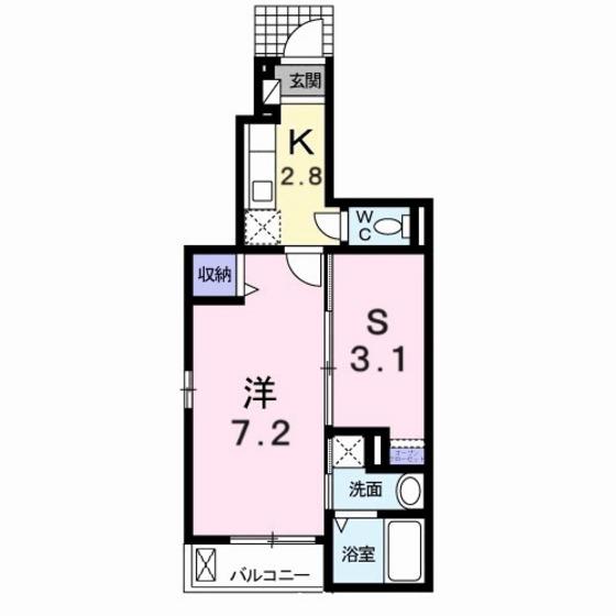 クレールN(1SK/1階)の間取り写真