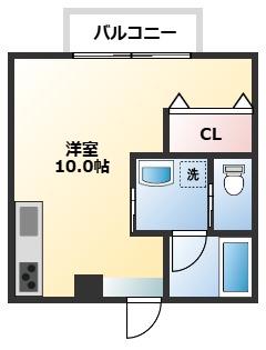 LE GIOIE豊山(1K/2階)の間取り写真