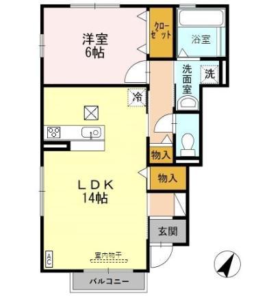 VOSGES(1LDK/1階)の間取り写真