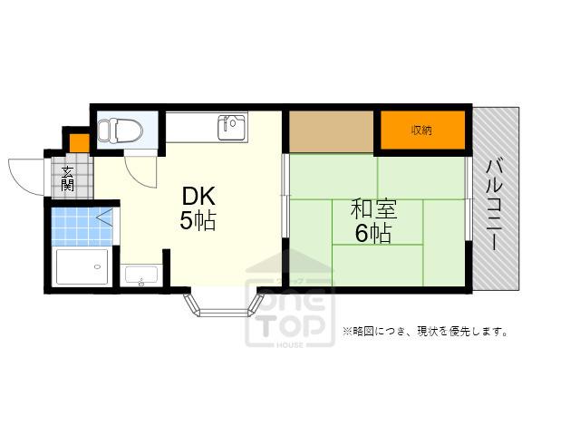 ルミエール緑地公園2(1DK/1階)の間取り写真