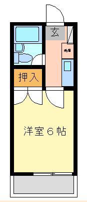 リビアキサン国立(1K/2階)の間取り写真