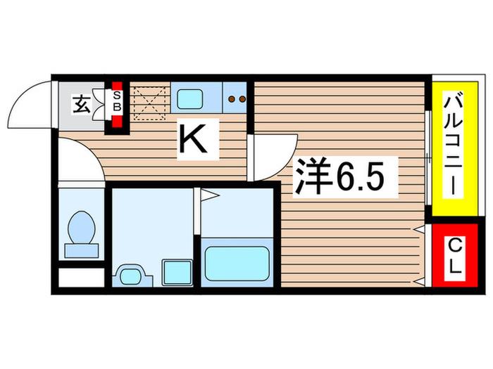 SUN BRIGHT 東綾瀬(1K/3階)の間取り写真