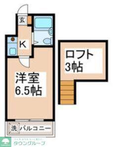 イーストウェル長津田(1K/2階)の間取り写真