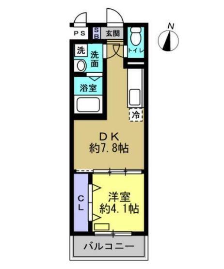トレステーラ プランドールIII(1DK/4階)の間取り写真