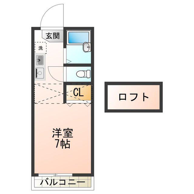 レオパレス泉佐野(1K/1階)の間取り写真