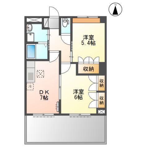 CENTURY椿A(2DK/1階)の間取り写真