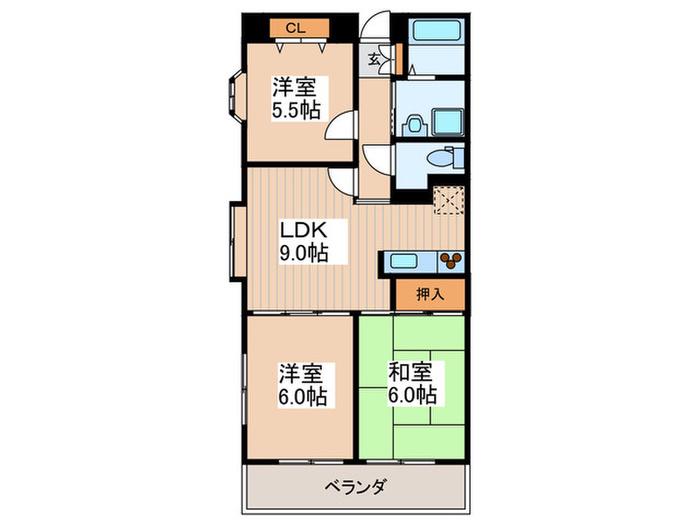 メインスティ関町(3LDK/3階)の間取り写真