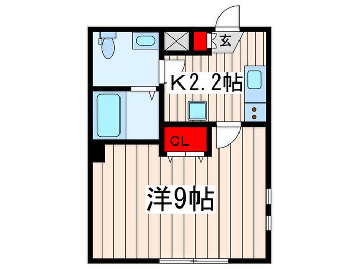 テラス門前仲町(1K/2階)の間取り写真