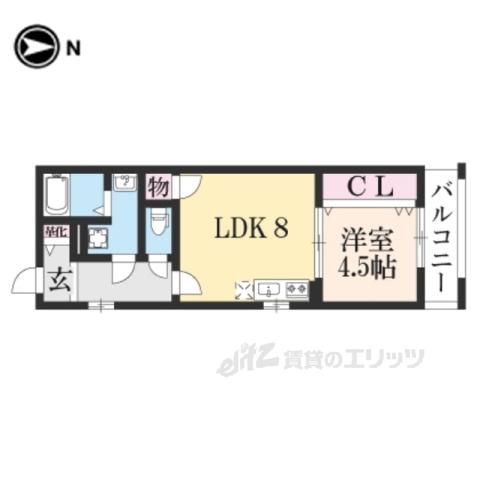 メゾン松原(1LDK/3階)の間取り写真