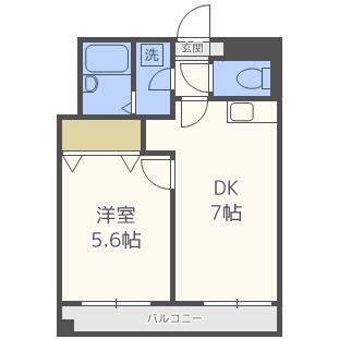 コリール太宰府(1DK/3階)の間取り写真