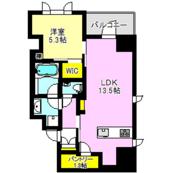 クレアシオンあら町(1LDK/11階)の間取り写真