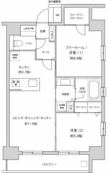 レビスタ高輪(1SLDK/11階)の間取り写真