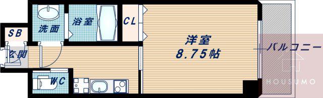 第6クリスタル新大阪(1K/2階)の間取り写真