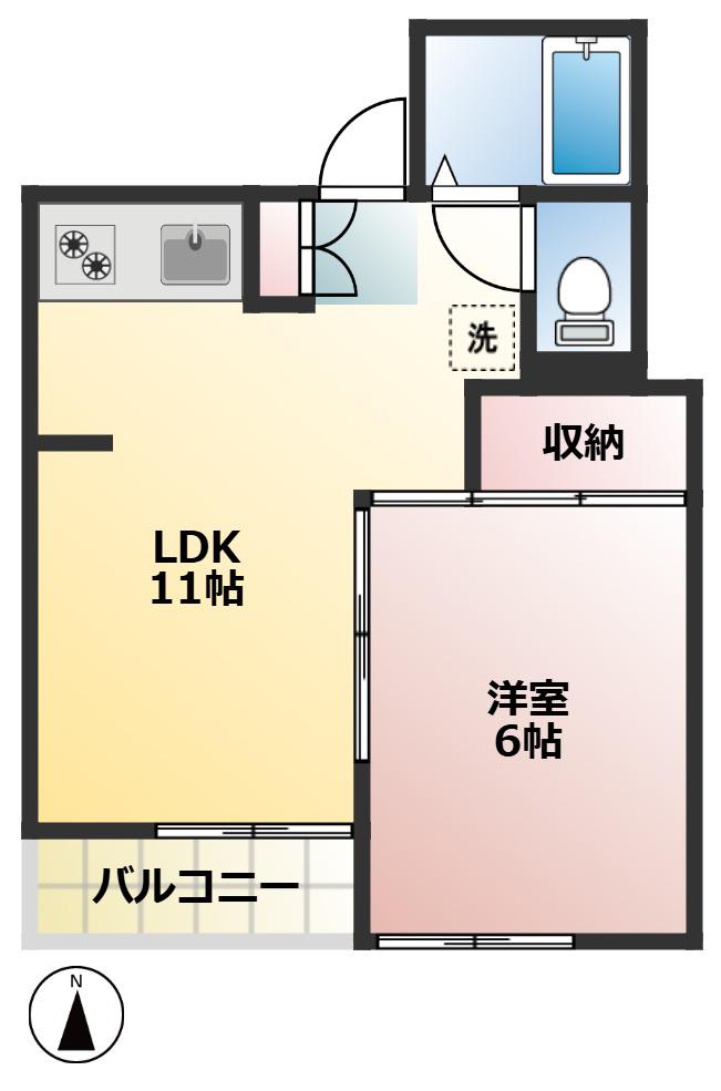 ティブロンコート(1LDK/1階)の間取り写真