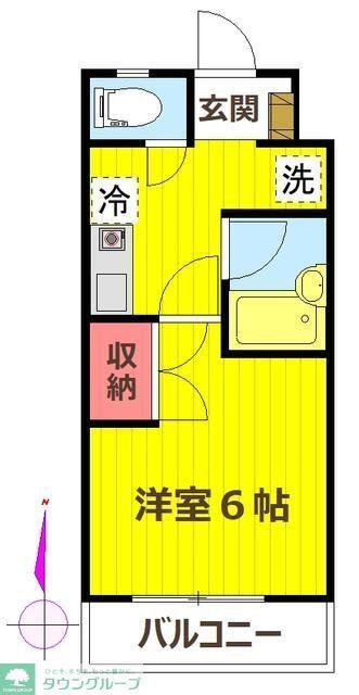グリーンキャッスル(1K/2階)の間取り写真