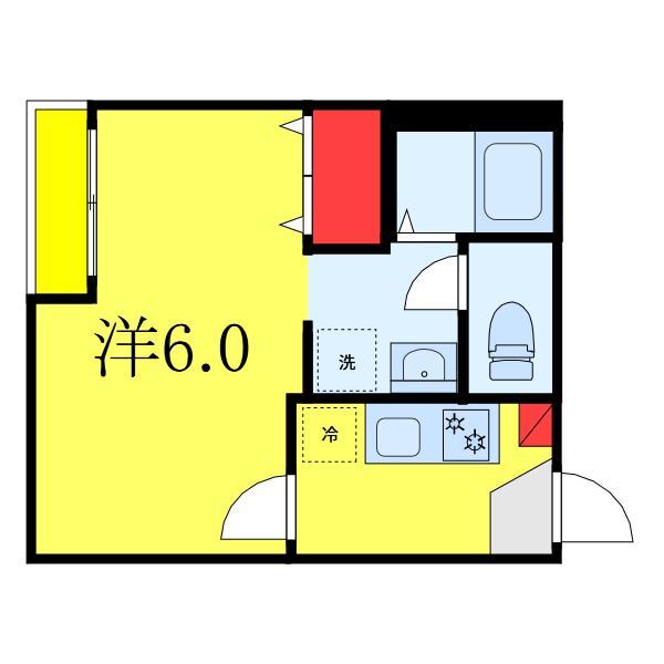 アデライデ東浦和(1K/2階)の間取り写真